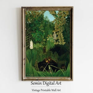 Henri Rousseau Jungle Print: Merry Jesters Botanical Garden (Digital Download
