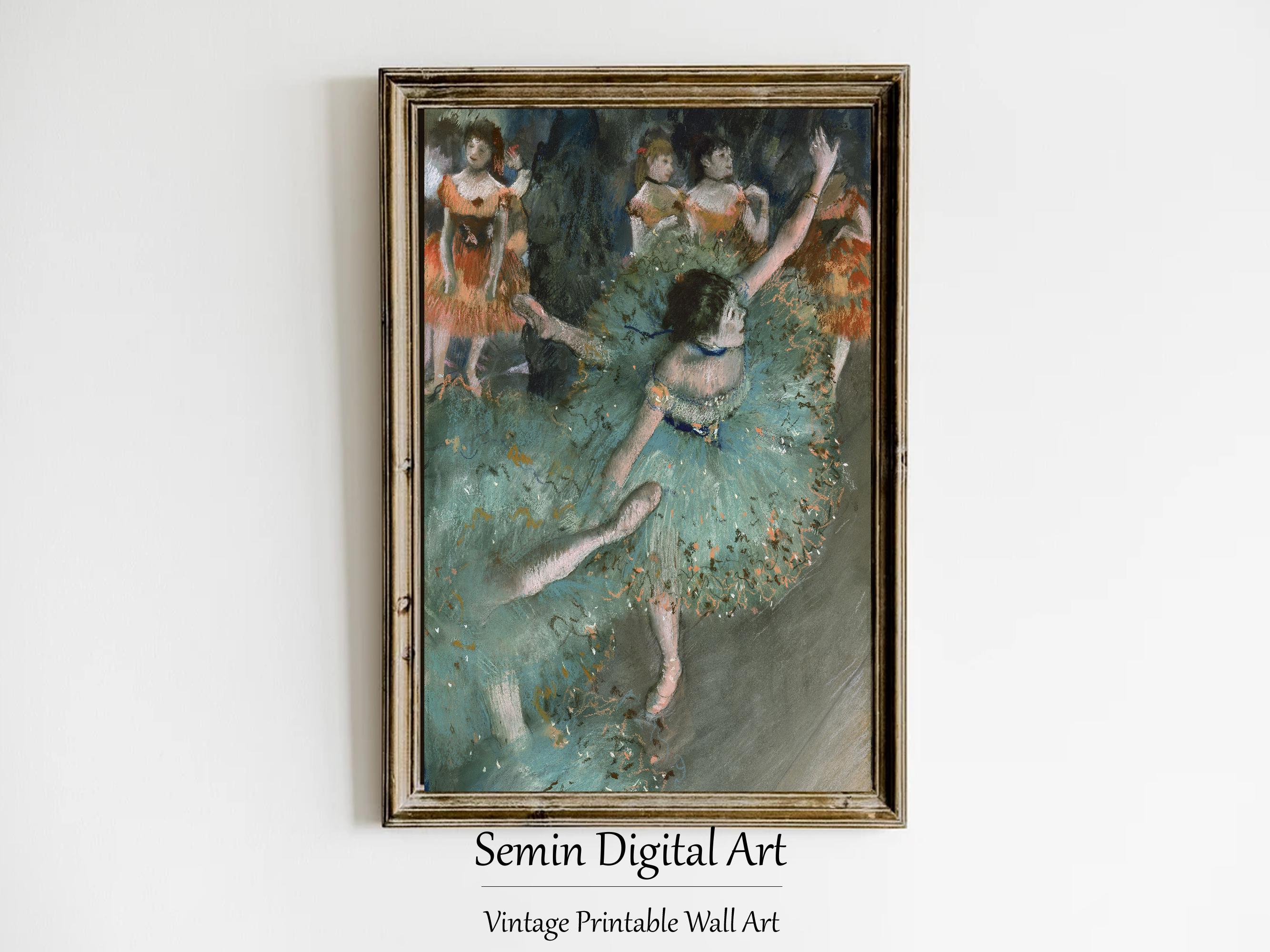 エドガー・ドガ「緑の踊り子」版画：印象派バレリーナアート（デジタル