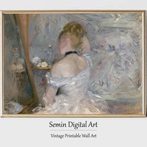 Viktorianische Frau Malerei, Antike Vintage Porträt Kunst, Digital Download, Light Academia Decor, Ballett Kunstdruck, Cottage Home Kunstwerk
