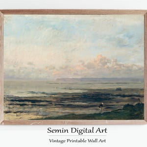 Moody Seascape Print: Vintage Coastal Landscape Art (Digital Download