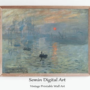 impression sunrise, monet sunrise, claude monet print, monet art print, monet poster, monet print, monet painting, monet wall art, abstract art print, digital download, impressionism, impressionist art, landscape painting