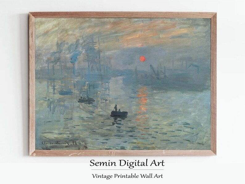 impression sunrise, monet sunrise, claude monet print, monet art print, monet poster, monet print, monet painting, monet wall art, abstract art print, digital download, impressionism, impressionist art, landscape painting
