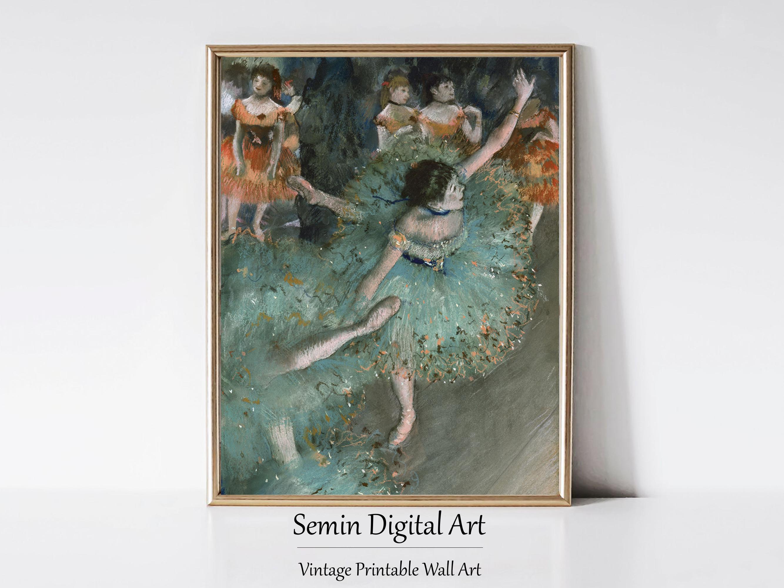 エドガー・ドガ「緑の踊り子」版画：印象派バレリーナアート（デジタル