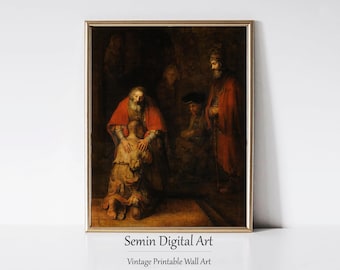 Rembrandt's Prodigal Son Painting: Dutch Golden Age Religious Art (Digital Download)