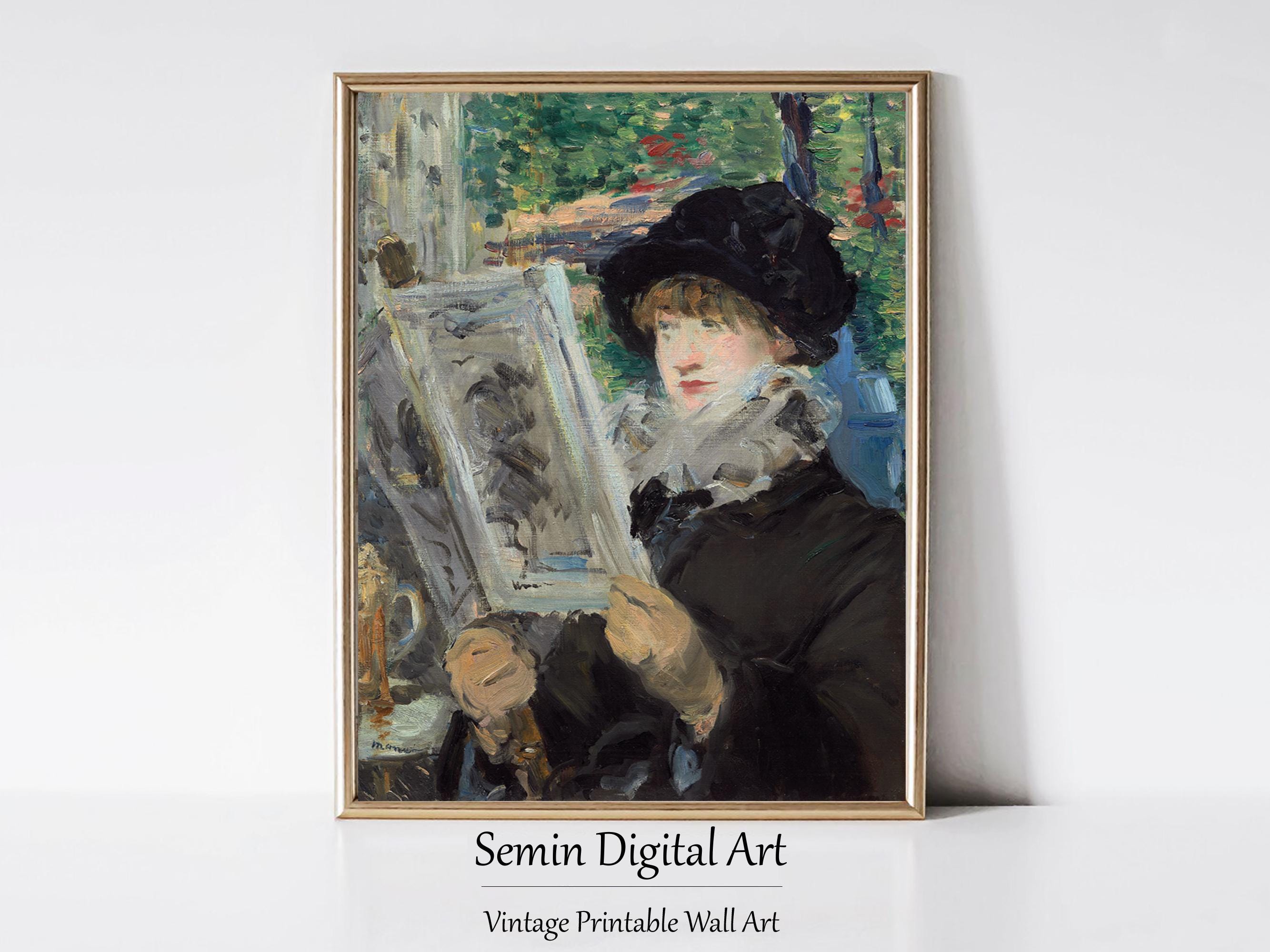 Edouard Manet Woman Reading, Vintage Impressionist Portrait