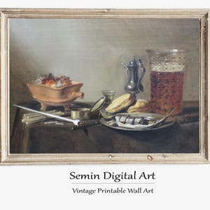 Vintage Food Still Life Art Print: Pieter Claesz (Digital Download)