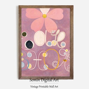 Hilma af Klint The Ten Largest No. 5 - Adulthood Printable Wall Art, Colorful Wall Art, Exhibition Poster, Abstract Painting,Modern Painting