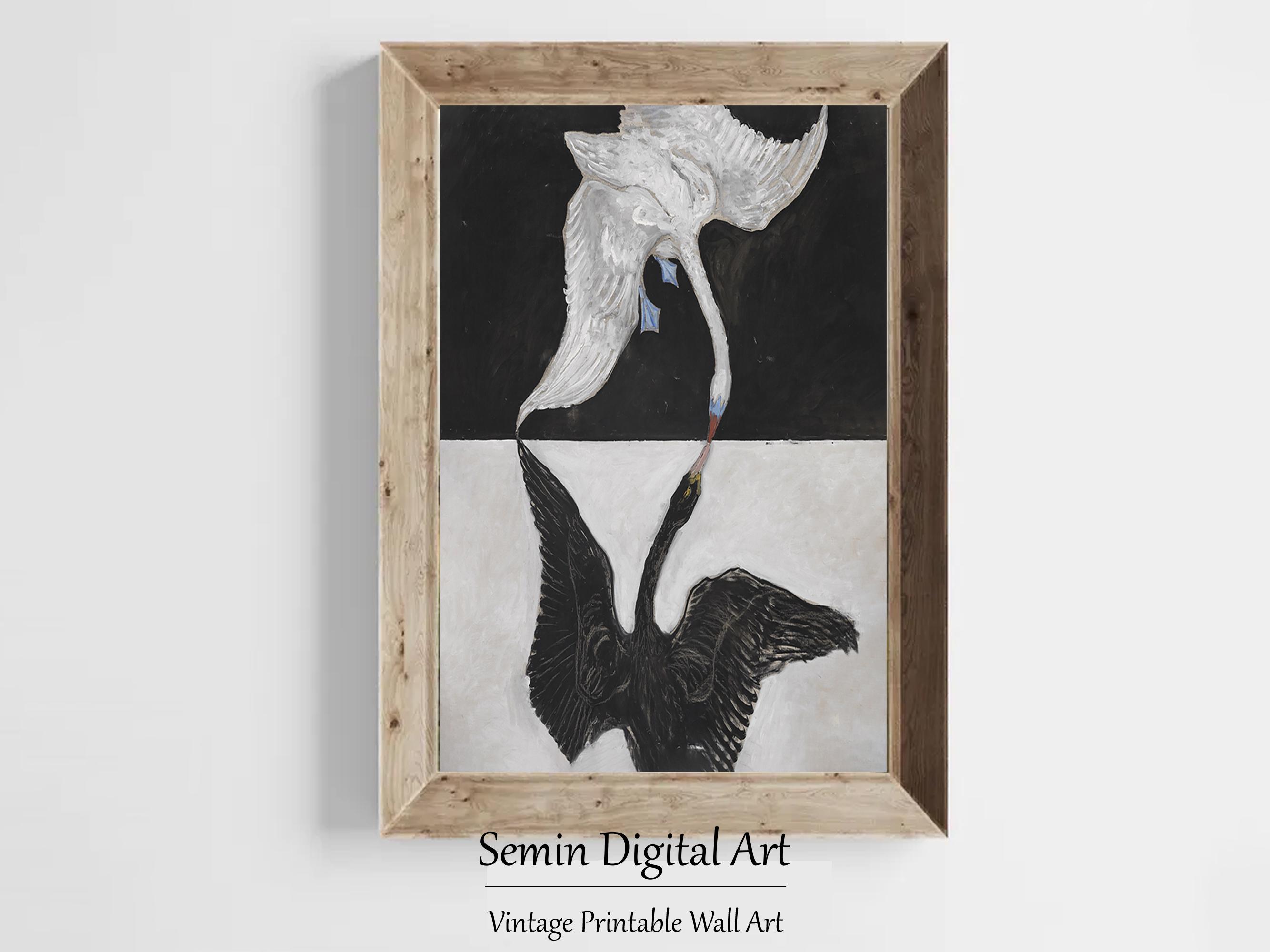 The Swan by Hilma Af Klint Digital Download, Abstract Wall Art