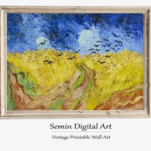Vincent van Gogh Wheatfield with Crows DIGITAL DOWNLOAD, Landscape Print, Country Print, Printable Wall Art, Impressionist Art, Digital Gift