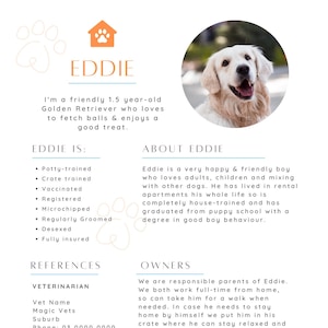 Lebenslauf für Haustiere - Vorlage für die Verleih-Bewerbung