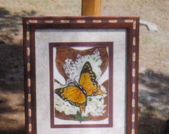 Art Butterfly Painting on a Leaf