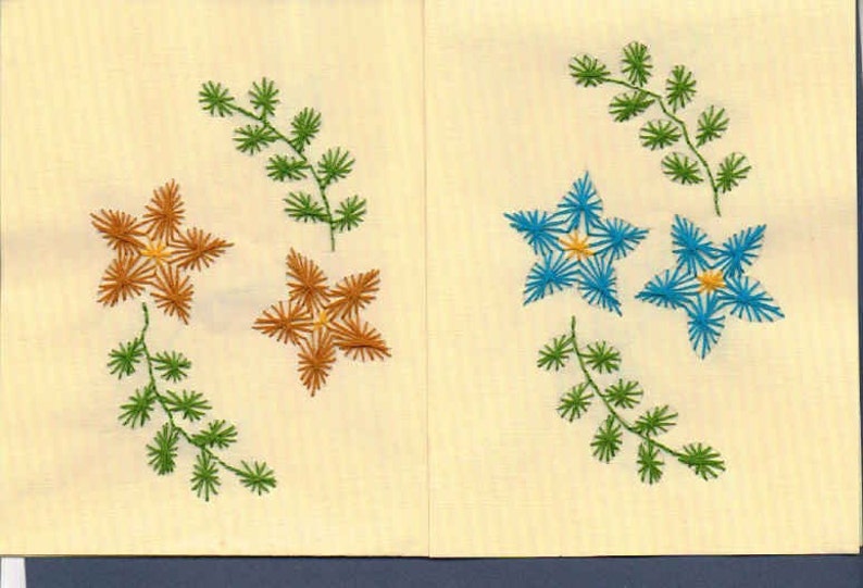 Set of Colorful Flowers Hand Embroidered Note Cards - Etsy