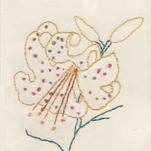 Embroidery Tiger Lilies Note Cards Set