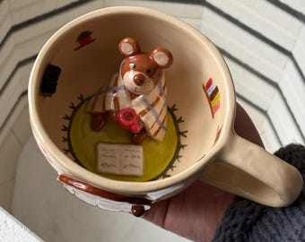 Cozy Bear Mug 500 ml | Reading Bear Coffee Cup