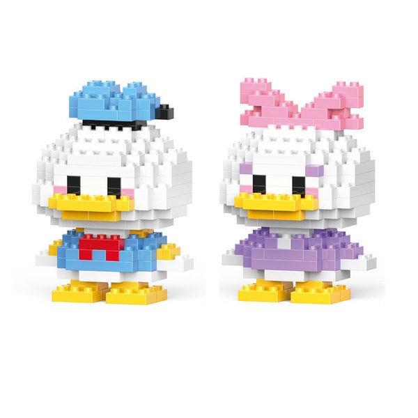 Duck Puzzle Blocks | Cute Anime Donald Daisy Model | Creative Brick Kit for Kids | Birthday Gift Idea