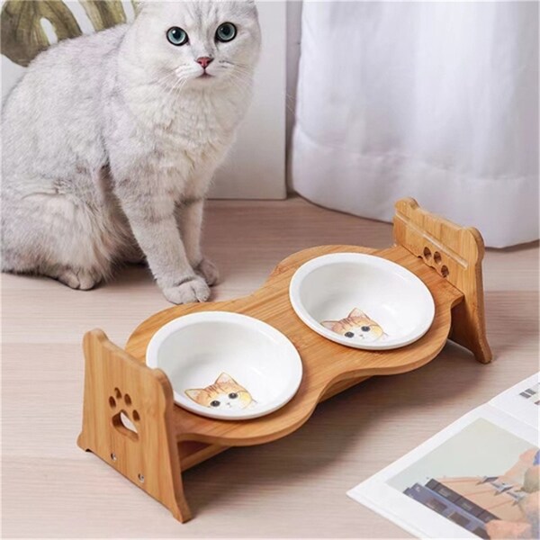 Stylish Ceramic Pet Feeding Set for Cats and Dogs