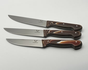 Handmade German Steel  Verzalit Butcher knife set of three