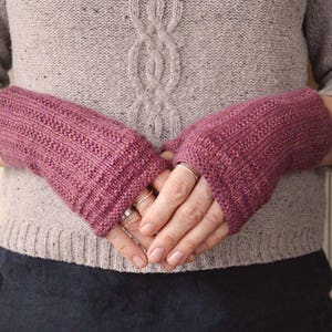 About Town Fingerless Mitts Knitting Pattern PDF