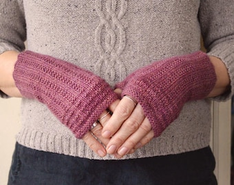 About Town Fingerless Mitts Knitting Pattern PDF
