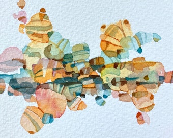 Stones and Water No. 25, Original Watercolor Painting by Bonnie Sennott