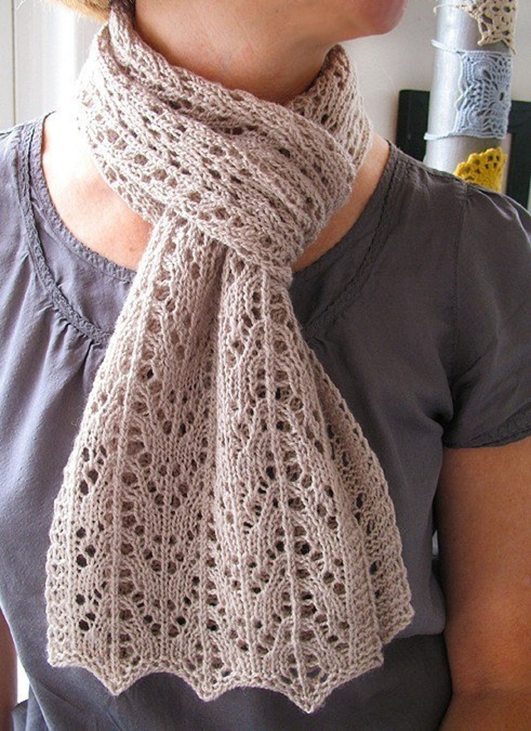 Anita Caroline Lace Scarf Knitting Pattern - Etsy