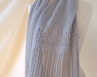 Silver Frost Scarf/Stole Knitting Pattern PDF