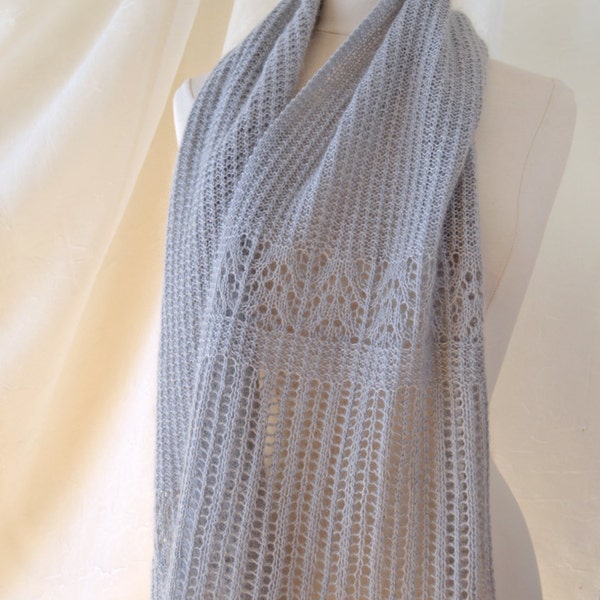 Silver Frost Scarf/Stole Knitting Pattern PDF