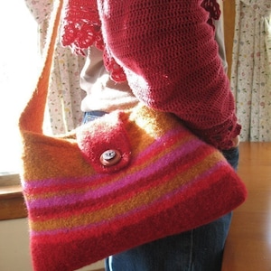 Zinnia--Pattern for a Knit and Felted Shoulder Bag