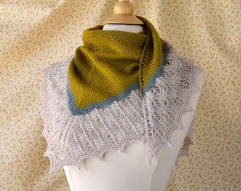 Oliveta Triangular Shawl Knitting Pattern PDF