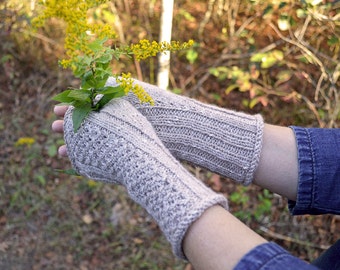 Allons Fingerless Mitts Knitting Pattern PDF