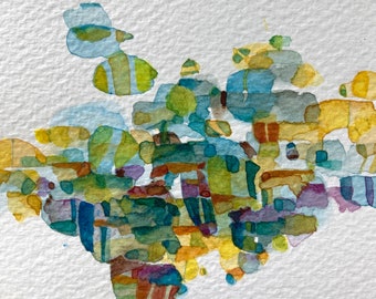 Stones and Water No. 15, Original Watercolor Painting by Bonnie Sennott