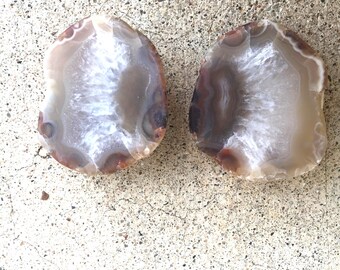 Lake Superior agate, partially polished, gazing stone