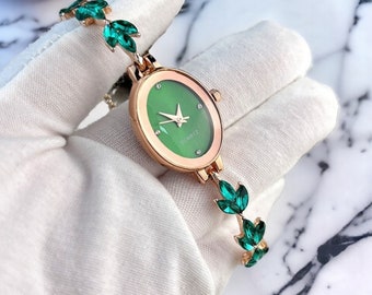 Vintage stijl horloge voor dames - Goudkleurig minimalistisch horloge - Daisy armbandhorloge - Cadeau voor haar - Damesmode zomer 2024