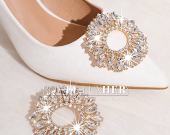 Circle shaped Jewel Shoe clips