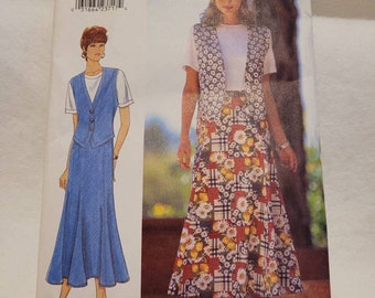 Vintage Pattern, Butterick 4524, vintage Butterick, uncut pattern, misses pattern, misses vest pattern, 1990s pattern, misses top pattern