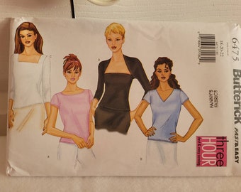 Butterick 6475, uncut pattern, misses pattern, misses top pattern, misses petite top pattern, petite top pattern, easy pattern, plus size