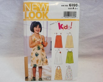 New Look 6195, uncut pattern, childs pattern, childs dress pattern, sundress pattern, childs sundress, childs sundress pattern, easy pattern