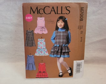 McCall's 7008, uncut pattern, childrens pattern, girls pattern, jumper pattern, girls jumper pattern, girls easy pattern, easy girls jumper