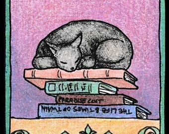 5 Sleeping Cat Bookplates