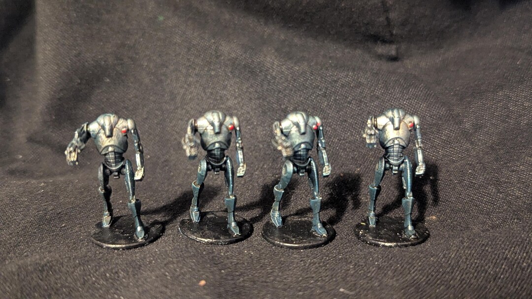 Star Wars Set of 4 B2 Super Battle Droid Miniatures Hand Painted 25mm 1 ...