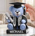 Personalized Class of 2026 Graduation Teddy Bear Acrylic Plaque Gift For Son Grandson, Custom Graduate Name Keepsake, Senior Night Sign