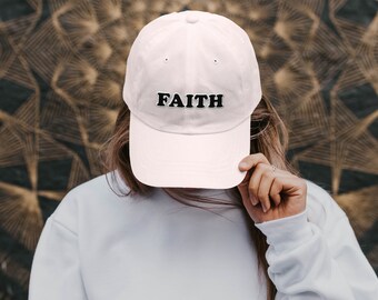 FAITH Dad Hat - Spiritueel borduurwerk, Unisex baseballcap, inspirerende geborduurde pet, motiverende kleding