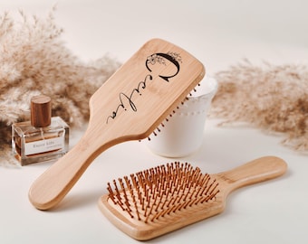 Personalized handmade airbag hairbrush, bridesmaid-girl and wedding party member gift comb,  custom bridesmaids gifts