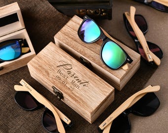 Personalized Engraved Wood Sunglasses - Groomsmen Gift Set - Man Proposal Idea - Unique Him Keepsake