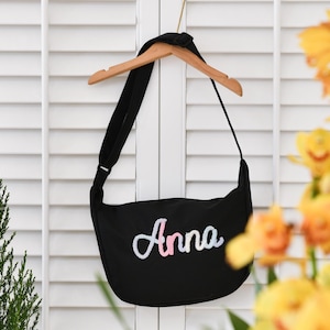 Customized name canvas shoulder bag, Crossbody Bag,Shopping Bag, Shoulder Bag, Unisex Travel Crossbody Bag, Everyday Tote, Gifts for Her