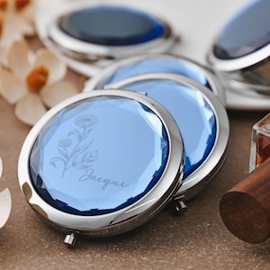 Individuelle Brautjungfer Taschenspiegel - Floraler Make-up Spiegel - Exquisite BridesmaidTreat