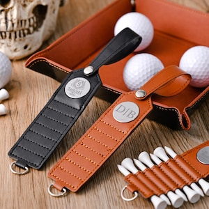 Custom Golf Bag Tags - Personalized Leather Accessories - Perfect Golfers Golf Gifts - Customizable Groomsmen Gifts