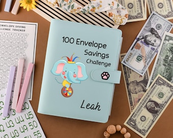 Personalized 100 Name Envelope Challenge Binder - Budget Money Organizer - Savings Challenge Book