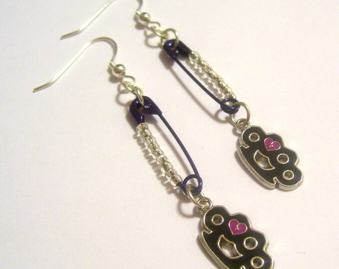 Brass Knuckle Earrings Etsy