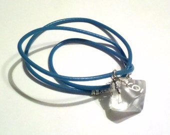 D10 Pendant on Turquoise Cord Necklace